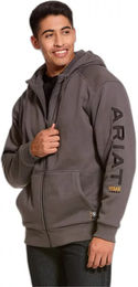 Ariat Rebar All Weather Hoodie für Herren aus Baumwolle wasserabweisend Grau Größe S – Bild 1 von 1