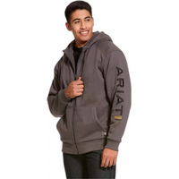 Produktbild von Ariat Rebar All Weather Hoodie für Herren aus Baumwolle wasserabweisend Grau Größe S