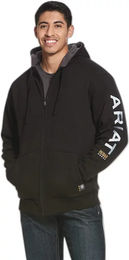 Ariat Rebar All Weather Hoodie für Herren aus Baumwolle wasserabweisend Schwarz Größe S – Bild 1 von 1