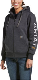 Ariat Rebar All-Weather Reitjacke für Damen aus Fleece in Grau Größe XS wasserabweisend – Bild 1 von 4