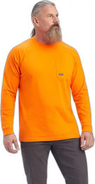 Ariat Rebar Cotton Strong Langarmshirt für Herren in Orange Größe XL – Bild 1 von 1