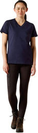 Ariat Rebar Cotton Strong V-Neck Reitshirt Damen Blau XS – Bild 1 von 5