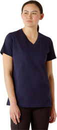 Ariat Rebar Cotton Strong V-Neck T-Shirt Damen Baumwolle Schwarz Blau XL – Bild 1 von 3