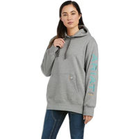 Produktbild von Ariat Rebar Graphic Kapuzenpullover Damen Grau aus Baumwolle wasserabweisend