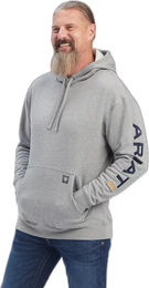 Ariat Rebar Graphic Kapuzenpullover für Herren aus Baumwolle Grau Größe S wasserabweisend – Bild 1 von 2
