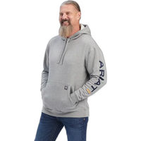Produktbild von Ariat Rebar Graphic Kapuzenpullover für Herren aus Baumwolle Grau Größe S wasserabweisend