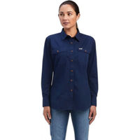 Produktbild von Ariat Rebar Langarmshirt aus Baumwolle für Damen in Blau Größe L