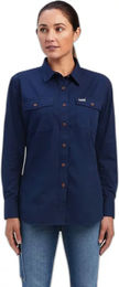 Produktbild von Ariat Rebar Langarmshirt aus Baumwolle für Damen in Blau Größe S