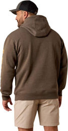 Ariat Rebar Lightweight Logo Hoodie Fleece Pullover Herren Braun XS – Bild 1 von 3
