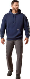 Ariat Rebar Lightweight Logo Hoodie für Herren aus Baumwolle Blau XXL – Bild 1 von 4