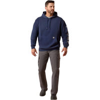 Produktbild von Ariat Rebar Lightweight Logo Hoodie für Herren aus Baumwolle Blau XXL