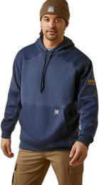 Produktbild von Ariat Rebar Workman Duracanvas Hoodie Kapuzensweatshirt für Herren aus Baumwolle Blau Größe S wasserabweisend