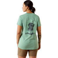 Produktbild von Ariat Rebar Workman Field T-Shirt Damen aus Baumwolle Grün Größe L wasserabweisend