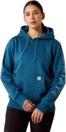 Ariat Rebar Workman Graphic Hoodie Damen Blau Baumwolle Polyester – Bild 1 von 1