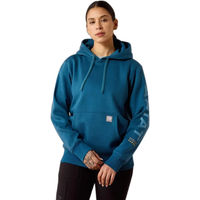 Produktbild von Ariat Rebar Workman Graphic Hoodie Damen Blau Baumwolle Polyester