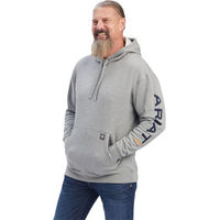 Produktbild von Ariat Rebar Workman Graphic Hoodie Herren Grau Baumwolle Wasserabweisend XXL