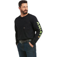 Produktbild von Ariat Rebar Workman Logo Reitshirt für Herren aus Baumwolle Schwarz Größe S