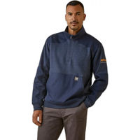 Produktbild von Ariat Rebar Workman Pullover für Herren mit 1/4 Reißverschluss aus Baumwolle wasserabweisend Blau Größe M