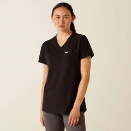 Produktbild von Ariat Rebar Workman T-Shirt für Damen aus Baumwolle Rosa Schwarz wasserabweisend Größe L