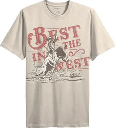 Ariat Reitshirt Bull Rider für Damen aus Baumwolle in Beige oder Weiß – Bild 1 von 5