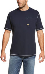 Produktbild von Ariat Reitshirt Rebar Workman für Herren aus Baumwolle Blau Größe L