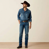 Produktbild von Ariat Retro Reitbluse für Damen aus Baumwolle Blau Größe M