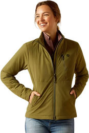 Produktbild von Ariat Rion StretchShell Damen Reitjacke isoliert wasserabweisend Grün Größe M