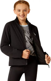 Ariat Rion StretchShell Reitjacke für Kinder mit Isolierung und wasserabweisender Funktion in Schwarz – Bild 1 von 5