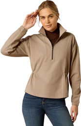 Produktbild von Ariat Ryeland Damen Sweatshirt mit 1/2 Reißverschluss aus Wolle in Beige