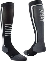 Ariat Slimline Performance Socken Unisex Schwarz Grau Medium – Bild 1 von 6