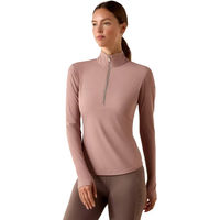 Produktbild von Ariat SolVeil Reitshirt Damen mit halbem Reißverschluss in Braun und Rosa