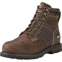 Produktbild von Ariat Stallschuh Groundbreaker 6 Zoll Lace Reitstiefel aus Leder für Herren in Braun mit Stahlkappe und wasserdichtem Design