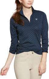 Ariat Sunstopper 1/4 Zip Funktionsshirt Damen Navy Größe M – Bild 1 von 1
