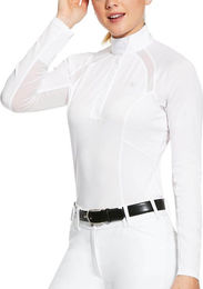 Ariat Sunstopper 2.0 1/4 Zip Turniershirt Damen Weiß Größe L mit Mesh-Einsätzen – Bild 1 von 1