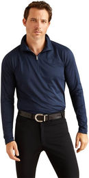 Ariat Sunstopper 3.0 14 Zip Baselayer Reitshirt für Herren Blau XXL – Bild 1 von 5