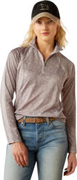 Produktbild von Ariat Sunstopper 3.0 Baselayer 1/4 Zip Reitshirt Damen Silber XXL