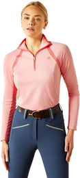 Ariat Sunstopper 3.0 Reitshirt Damen 1/4 Zip Flamingo Pink Rosa Größe M – Bild 1 von 6