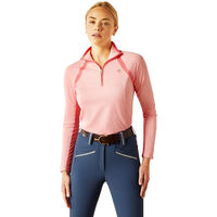 Produktbild von Ariat Sunstopper 3.0 Reitshirt Damen 1/4 Zip Flamingo Pink Rosa Größe M