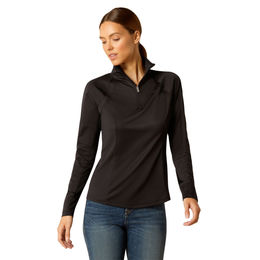 Produktbild von Ariat Sunstopper 3.0 Reitshirt Damen 1/4 Zip Schwarz aus Polyester für den Sommer