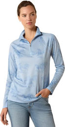 Produktbild von Ariat Sunstopper 3.0 Reitshirt Damen mit 1/4 Reißverschluss Blau Größe L