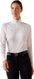 Produktbild von Ariat Sunstopper 3.0 Reitshirt für Damen mit 1/4 Reißverschluss in Weiß