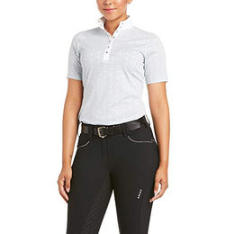 Ariat Sunstopper 3.0 Show Shirt Reitshirt Pearl Grey Größe M – Bild 1 von 2