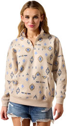 Ariat Sweatshirt 1/2 Zip für Damen in Beige aus Baumwolle Größe S – Bild 1 von 4