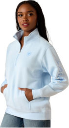Ariat Sweatshirt Logo 1/2 Zip Fleece Damen Blau Größe S – Bild 1 von 3