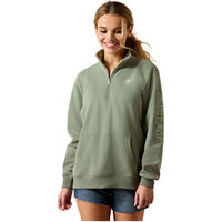 Produktbild von Ariat Sweatshirt Logo 1/2 Zip Fleece Damen Blau Grün XS