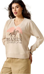 Ariat Sweatshirt Victoria Damen Beige Baumwolle Größe L – Bild 1 von 4