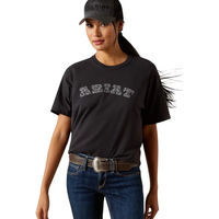 Produktbild von Ariat T-Shirt Boot Stitch Logo für Damen aus Baumwolle Schwarz Größe S