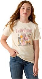 Ariat T-Shirt Cowgirl Vibes für Damen aus Baumwolle in Beige Größe S – Bild 1 von 3