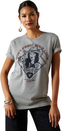 Produktbild von Ariat T-Shirt Don't Press Your Luck für Damen aus Baumwolle Grau XXL