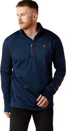 Ariat Team EQ Fleece Pullover für Herren Blau mit 1/2 Zip und bluesign Zertifizierung – Bild 1 von 4